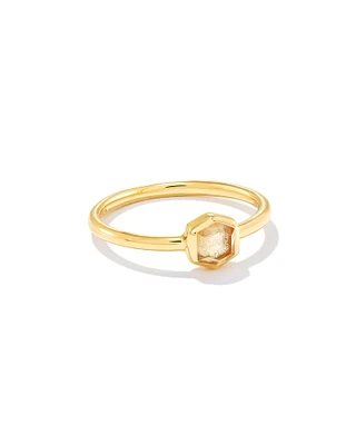 Davie 18k Gold Vermeil Band Ring Amethyst