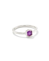 Davie Sterling Silver Band Ring Amethyst