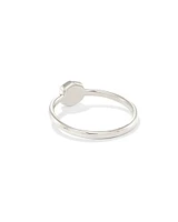 Davie Sterling Silver Band Ring White Opal