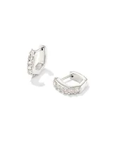 Davie Sterling Silver Huggie Earrings in White Topaz