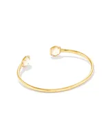 Davis 18k Gold Vermeil Small Cuff Bracelet in Ivory Mother-Of-Pearl
