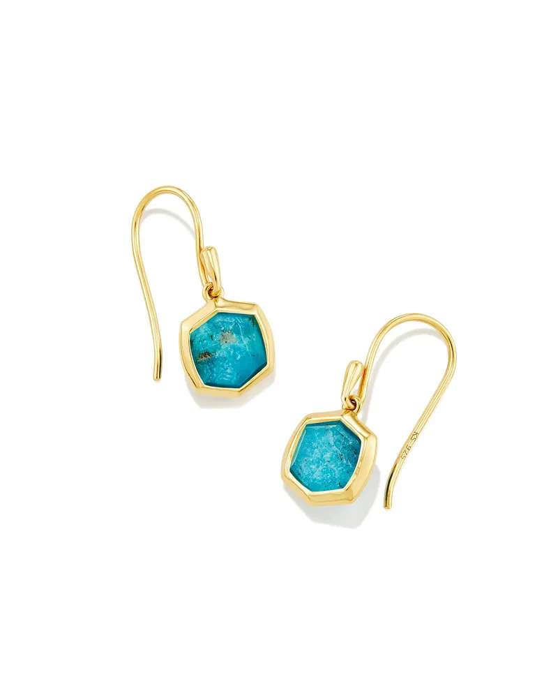Davis 18k Gold Vermeil Small Drop Earrings in Turquoise