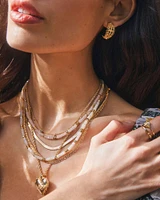Krista Lace Gold Huggie Earrings