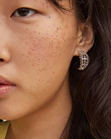 Krista Lace Gold Huggie Earrings