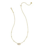 Elisa Lattice Frame Gold Short Pendant Necklace