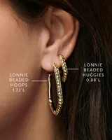 Lonnie Beaded Huggie Earrings in Gold