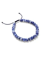 Cade Oxidized Sterling Silver Beaded Bracelet Sodalite