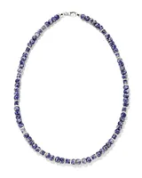 Conrad Oxidized Sterling Silver Long Strand Necklace in Sodalite