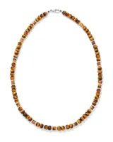 Conrad Oxidized Sterling Silver Long Strand Necklace in Brown Tiger's Eye