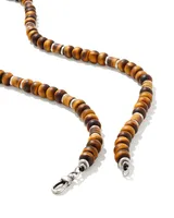 Conrad Oxidized Sterling Silver Long Strand Necklace in Brown Tiger's Eye