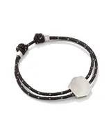 Kenneth Oxidized Sterling Silver Corded Engravable Bracelet Black