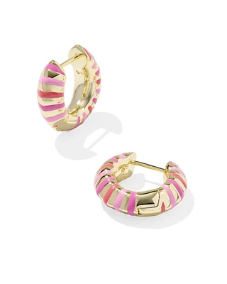 Mikki Gold Enamel Huggie Earrings