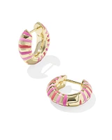 Mikki Gold Enamel Huggie Earrings