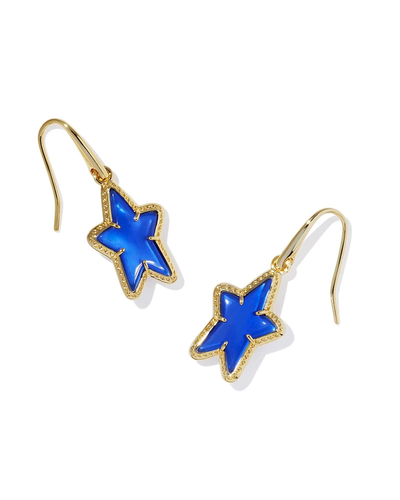 Ada Gold Star Small Drop Earrings Red Illusion