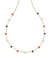 Sierra Gold Star Strand Necklace in Red White Blue Mix