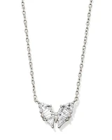 Blair Gold Butterfly Small Short Pendant Necklace White Crystal