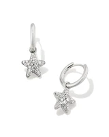 Jae Convertible Gold Star Pave Huggie Earrings White Crystal