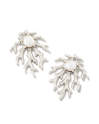 Shea Statement Stud Earrings in Vintage Silver