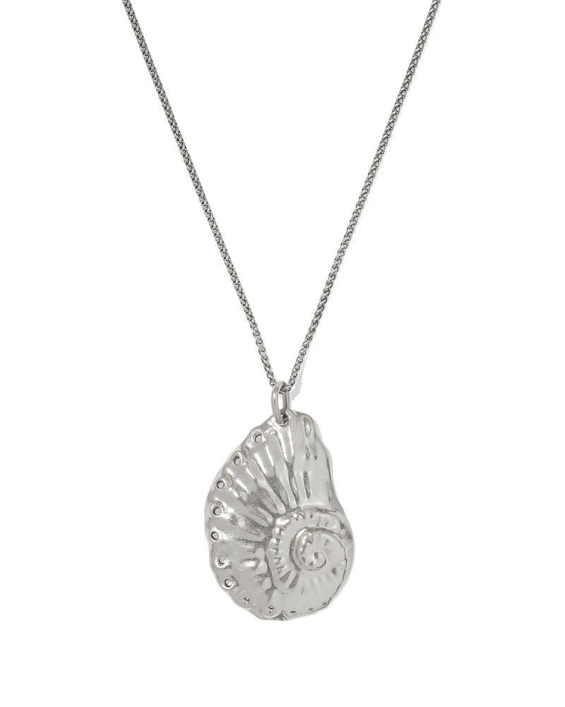 Marina Long Pendant Necklace Vintage Silver
