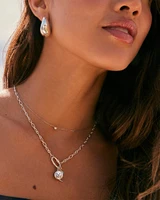 Bristol 18k Gold Vermeil Link Necklace White Sapphire