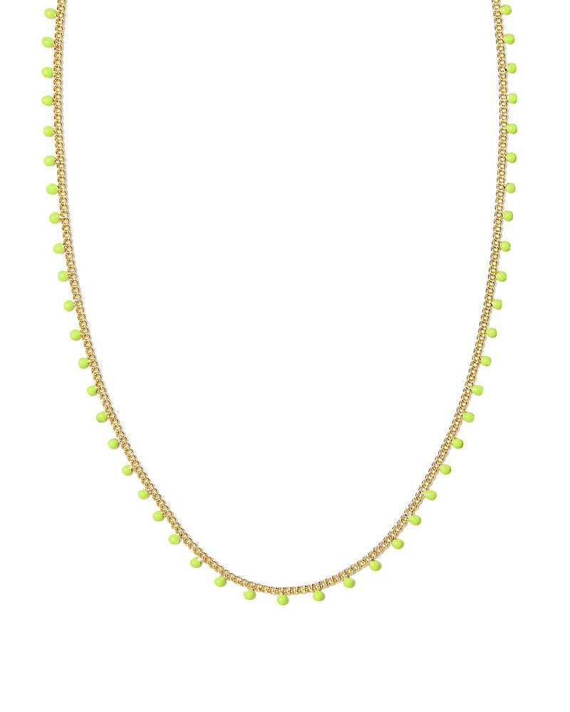 Kelsey Silver Strand Necklace in Turquoise Enamel