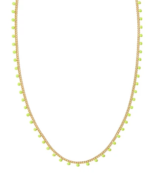 Kelsey Gold Strand Necklace in Chartreuse Enamel