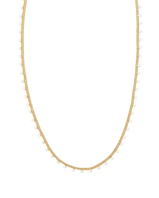 Kelsey Gold Strand Necklace in White Enamel