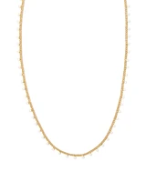 Kelsey Gold Strand Necklace in White Enamel