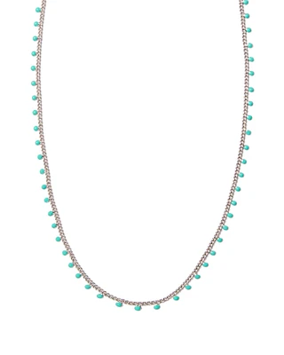 Kelsey Silver Strand Necklace Turquoise Enamel