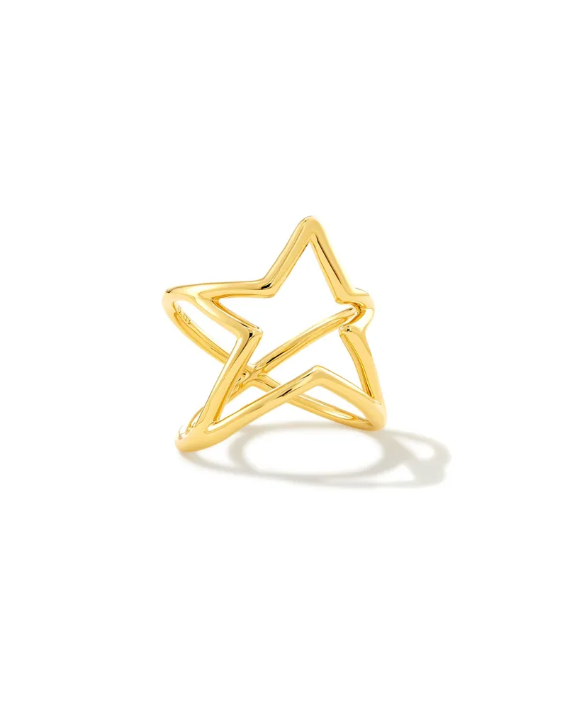 Open Star Statement Ring 18k Gold Vermeil