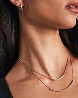 0.54 ct Tennis 14k Yellow Gold Bar Necklace in White Diamond