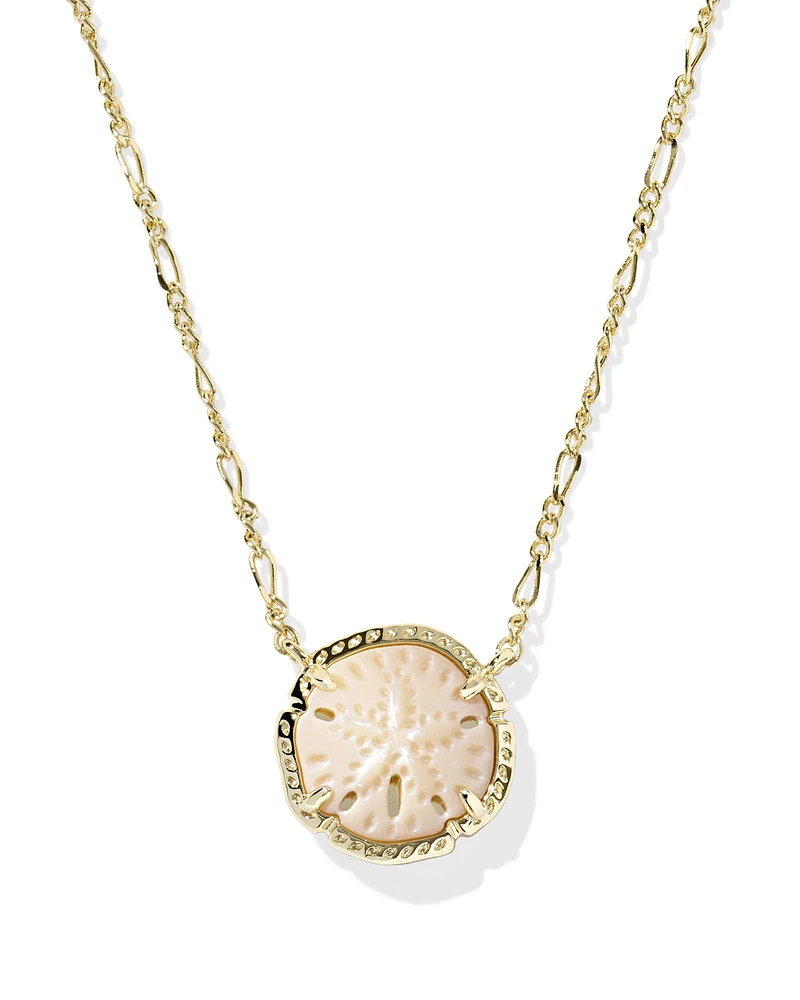 Sand Dollar Gold Short Pendant Necklace
