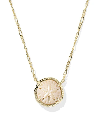 Sand Dollar Gold Short Pendant Necklace