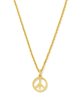 Mini Peace Sign Pendant Necklace Sterling Silver