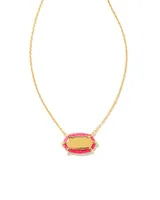 Framed Elisa Opal 18k Gold Vermeil Pendant Necklace in Bright Pink Kyocera Opal