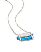 Framed Elisa Opal Sterling Silver Pendant Necklace in Ocean Kyocera Opal