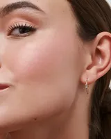 Isabella 14k Gold Hoop Earrings in White Diamond