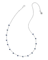 Sierra Silver Star Strand Necklace in Navy Enamel