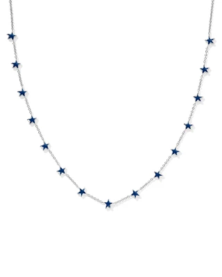 Sierra Silver Star Strand Necklace in Navy Enamel