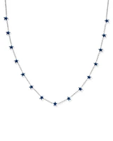 Sierra Silver Star Strand Necklace in Navy Enamel