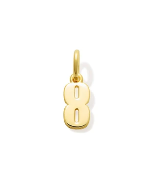 Metal Number 8 Charm in 18k Gold Vermeil