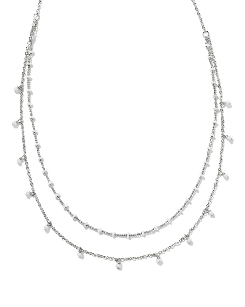 Eve Silver Multi Strand Necklace in Multi Mix