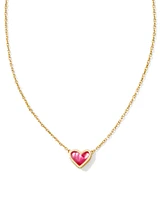 Framed Ari Heart Gold Short Pendant Necklace Mood Stone