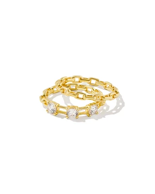 Lexi Gold Ring Set White CZ