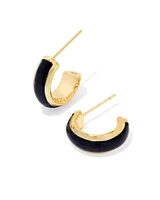 Ainsley Gold Huggie Earrings Enamel