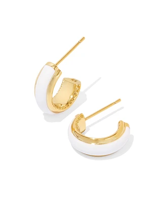 Ainsley Gold Huggie Earrings Enamel