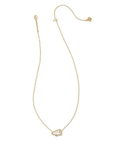 Cheer Gold Short Pendant Necklace in White Mother-of-Pearl