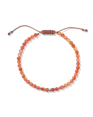 Otto Oxidized Sterling Silver Beaded Bracelet Red Magnesite