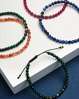 Otto Oxidized Sterling Silver Beaded Bracelet Red Magnesite