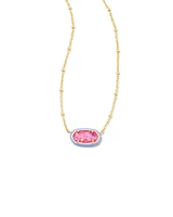 Barbie™ x Kendra Scott Gold Elisa Satellite Reversible Necklace in Pink Iridescent Glitter Glass